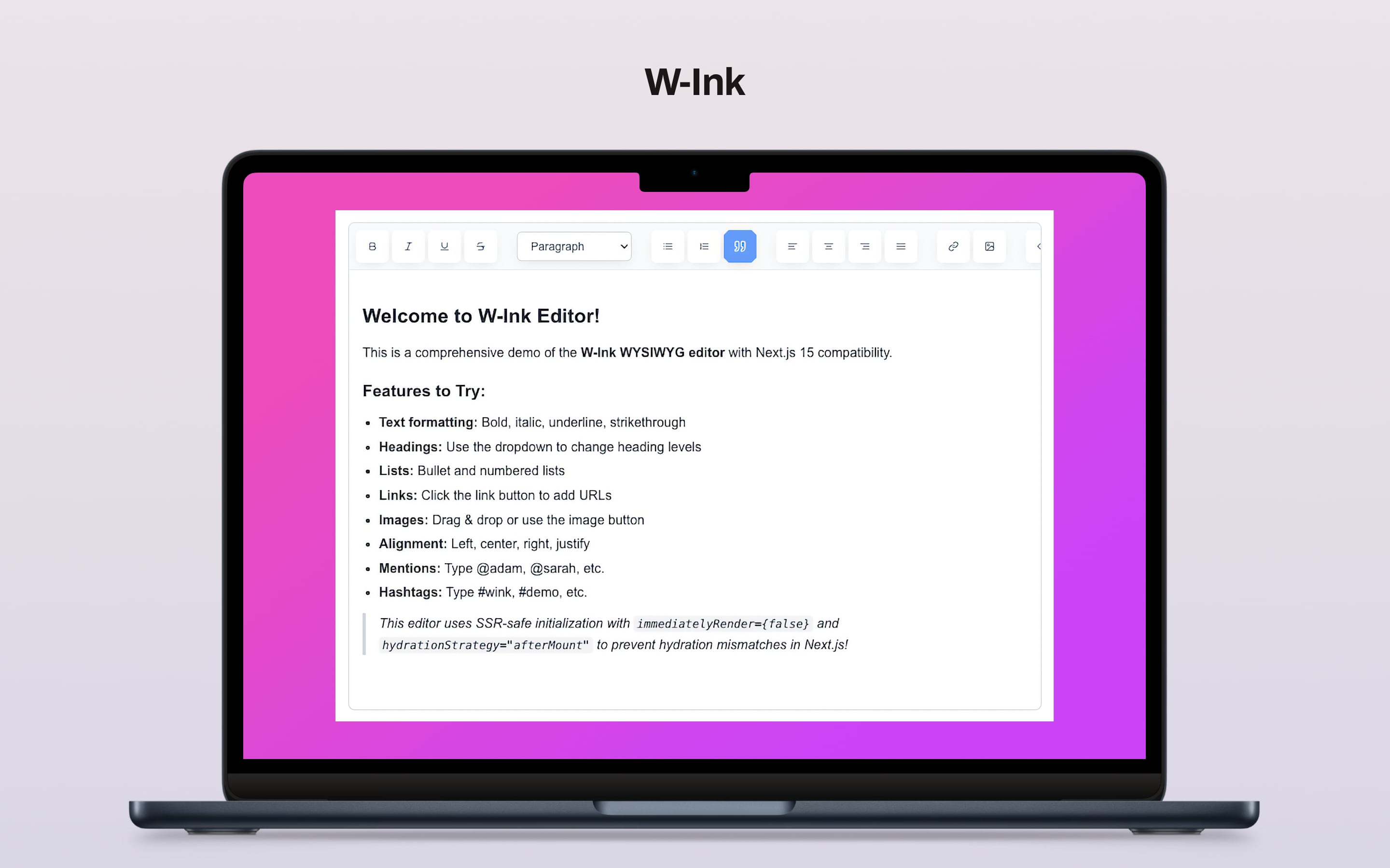 W-Ink WYSIWYG 